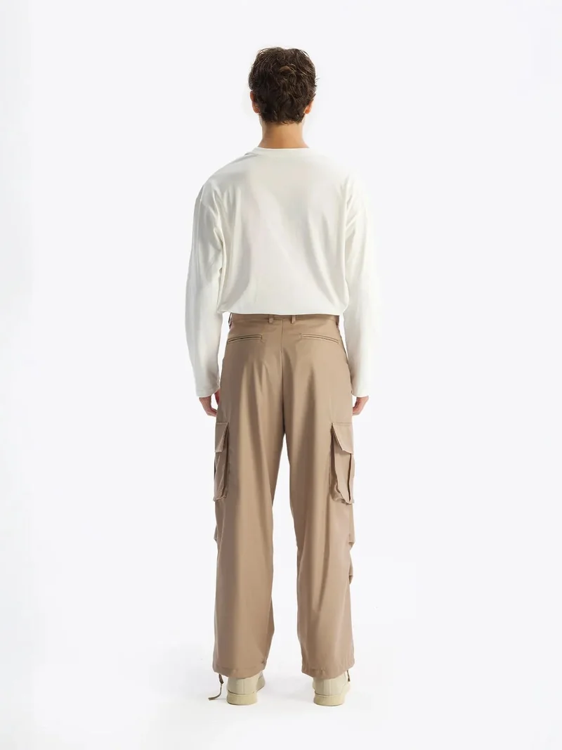 Giesto Tan Natural GIESTO Woven Cargo Pants for Men | Best Price UAE